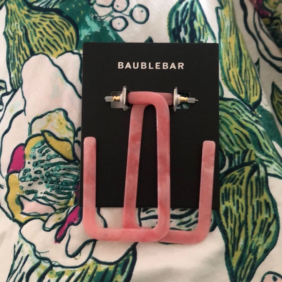 Bauble Bar Pink Resin Earrings - Picture 3 of 3